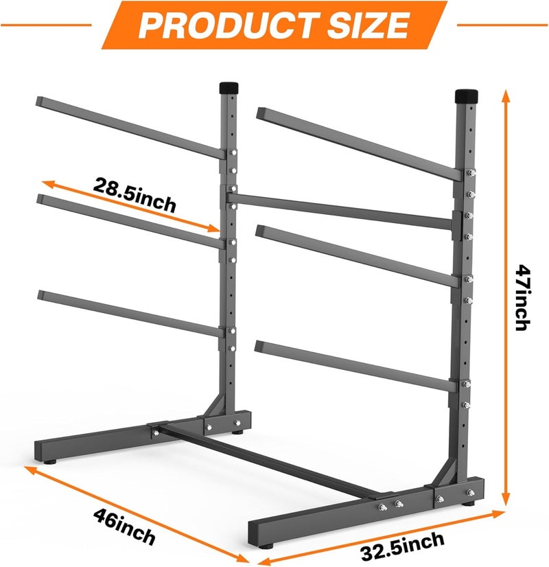 TORACK Garage Floor Kayak Storage Rack, Heavy-Duty Freestanding Metal Kayak Storage Stand - Image 2
